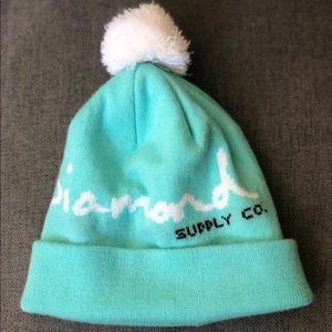 Diamond Supply & Co Teal Puff-Ball Beanie